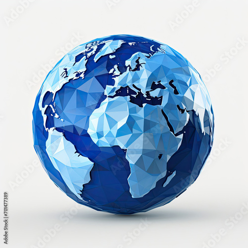 A Blue and White Globe on a White Background