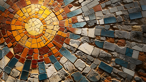 mosaic sun rays background photo