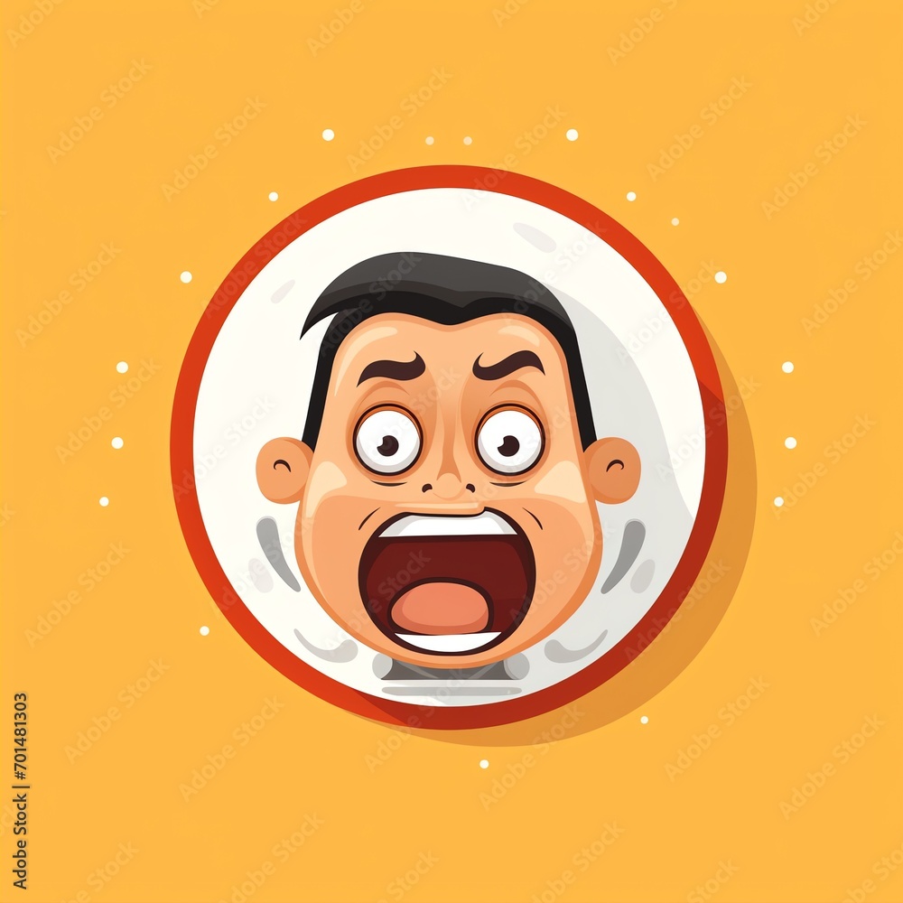 Obraz premium funny unique emotion icon to express hungryness