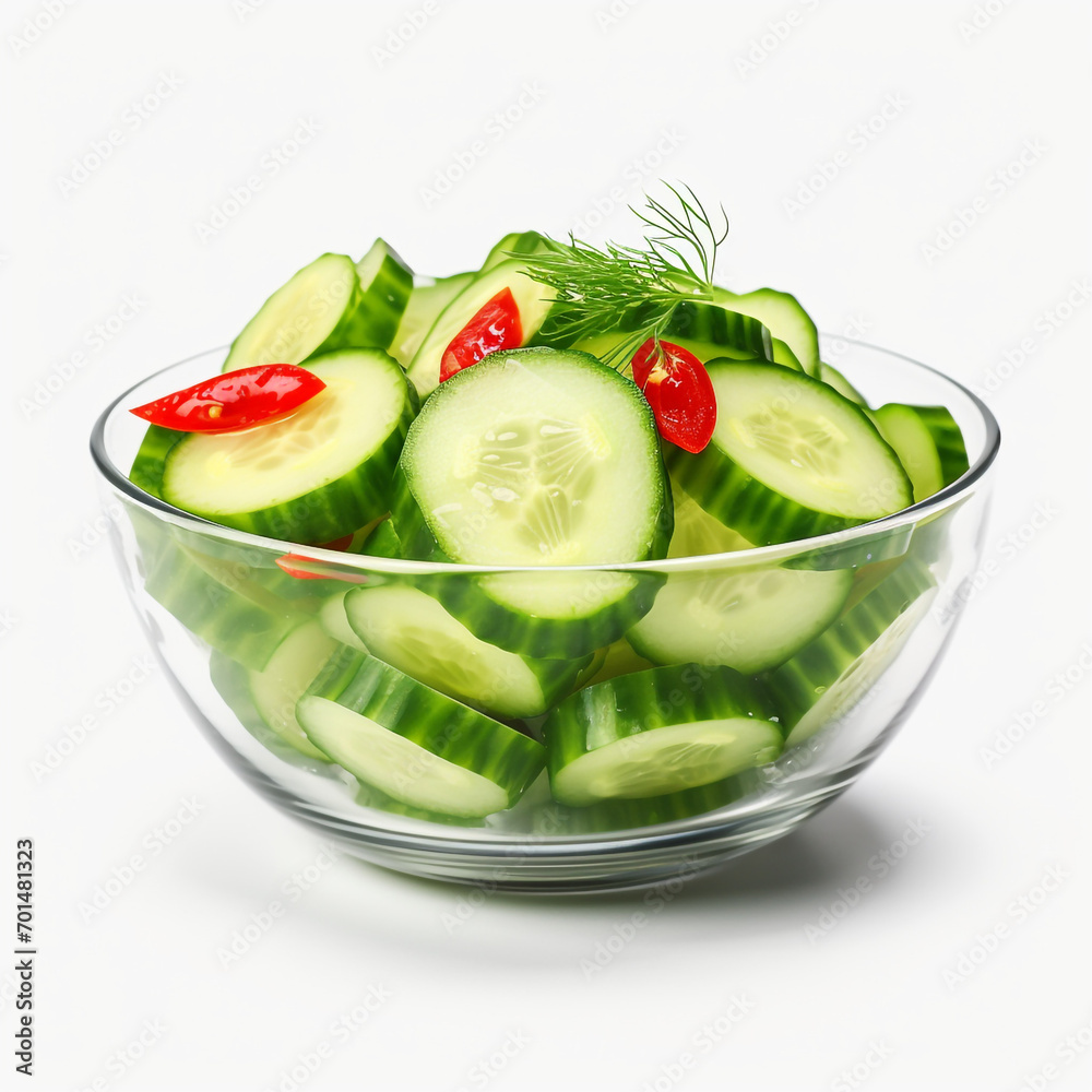 fresh cucumber salad isolated on transparent background created with Generative Ai fresh cucumber salad isolated on transparent background created with Generative Ai