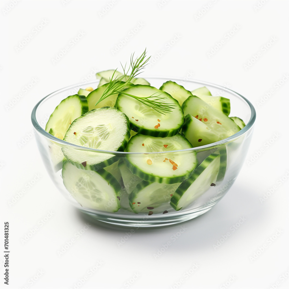 fresh cucumber salad isolated on transparent background created with Generative Ai fresh cucumber salad isolated on transparent background created with Generative Ai