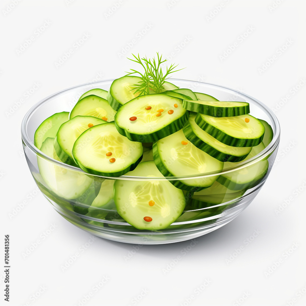 fresh cucumber salad isolated on transparent background created with Generative Ai fresh cucumber salad isolated on transparent background created with Generative Ai