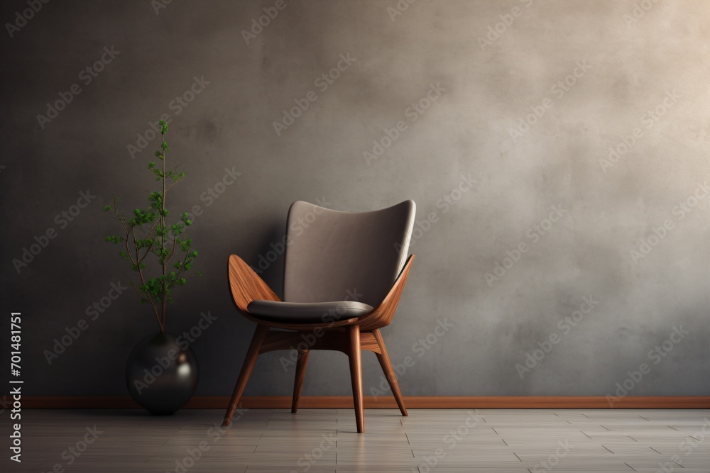 A modern and luxurious armchair in brown color A modern and luxurious armchair in brown color