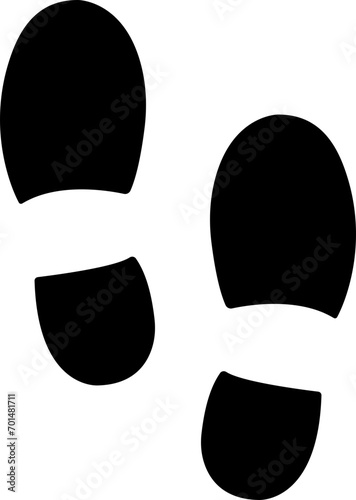 Footprints human icon in flat silhouette, isolated on transparent background. Shoe soles print boots, baby, man, women Foot print tread Impression icon barefoot. vector for apps, website