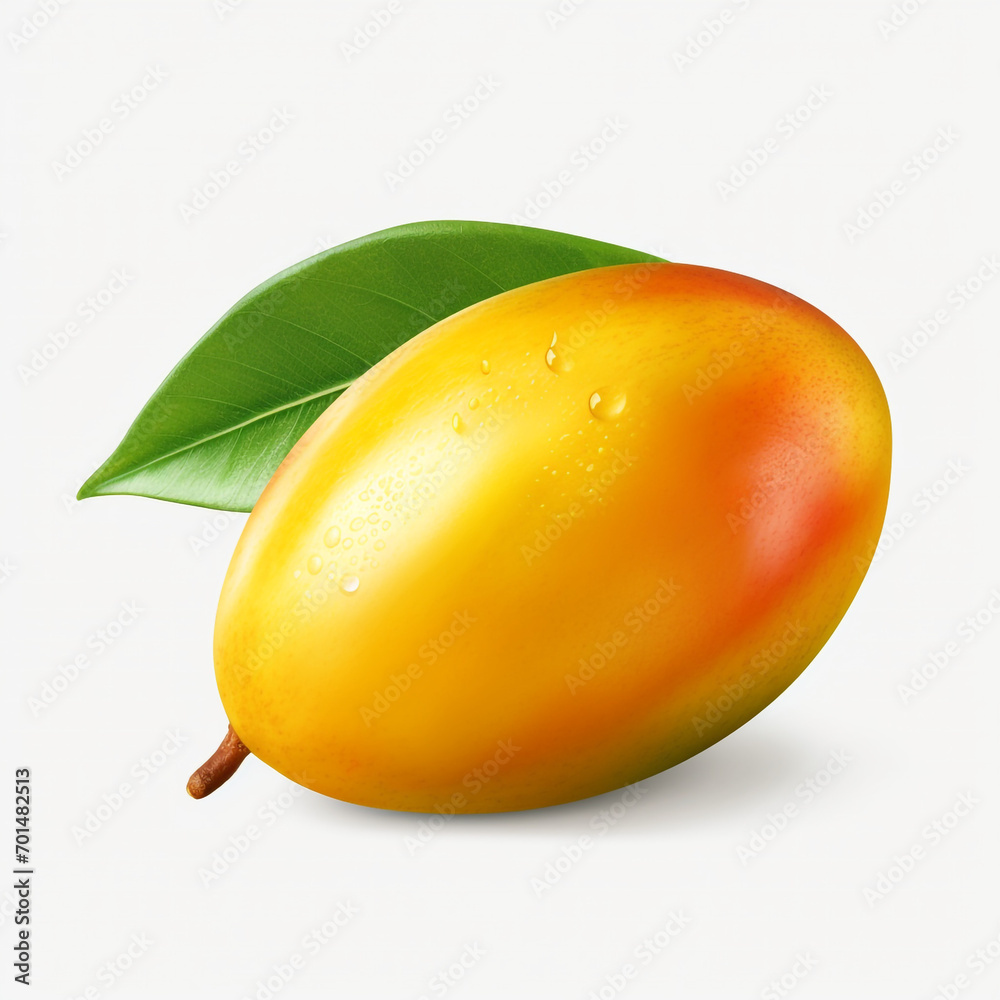 Fresh mango fruit isolated on transparent background created with Generative Ai Fresh mango fruit isolated on transparent background created with Generative Ai