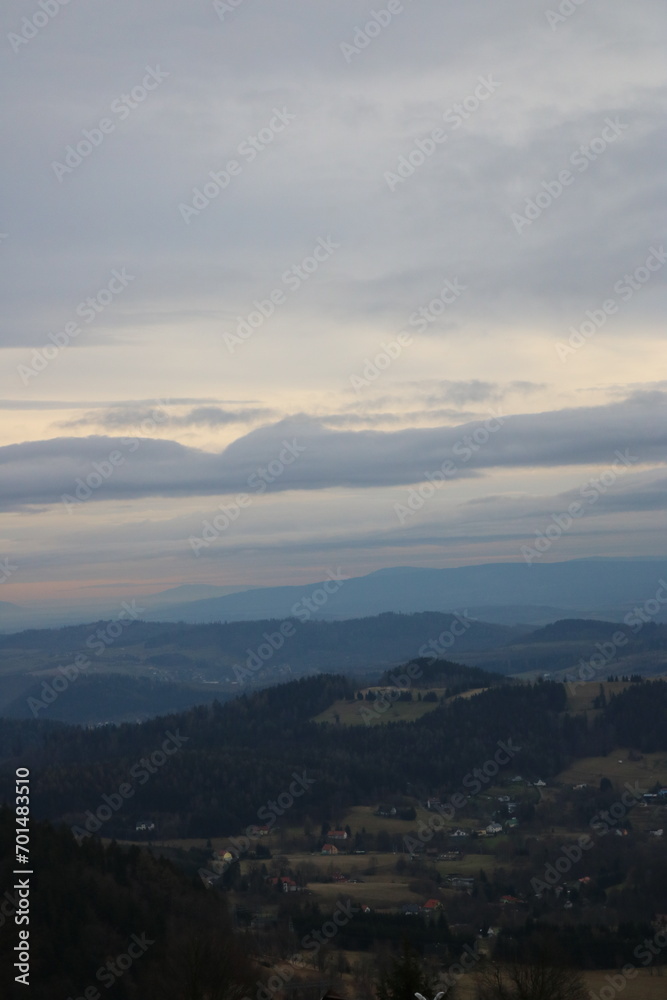 sunset in the mountains