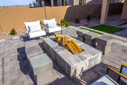 Back Yard Fire Pit In Conversation Area