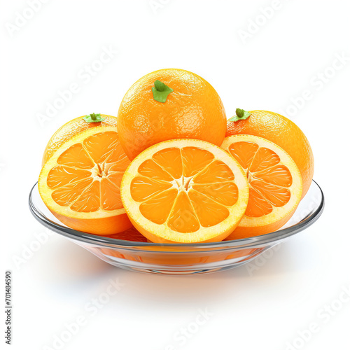 bowl of orange food with transparent background created with Generative Ai