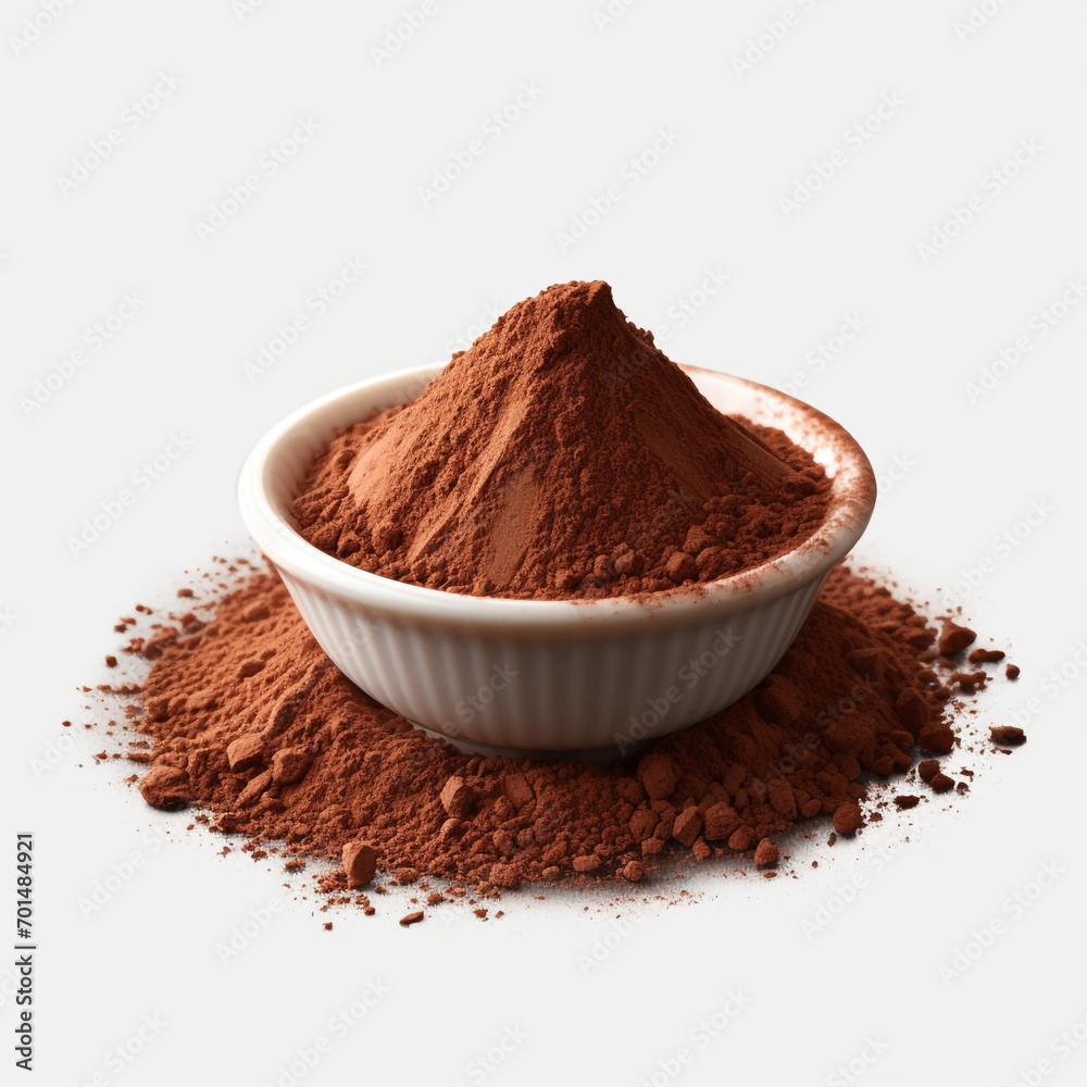 bowl of cocoa powder isolated on transparent background created with Generative Ai bowl of cocoa powder isolated on transparent background created with Generative Ai