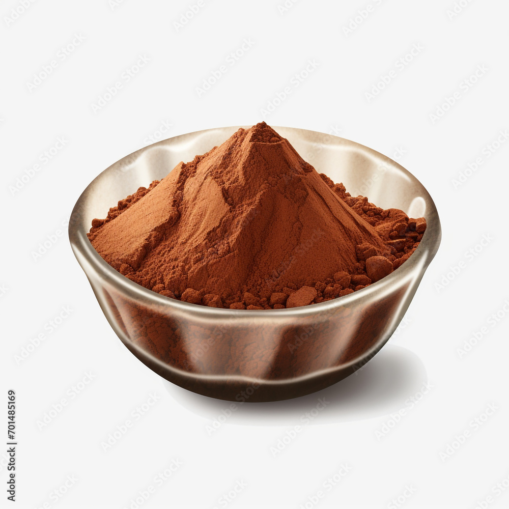 bowl of cocoa powder isolated on transparent background created with Generative Ai bowl of cocoa powder isolated on transparent background created with Generative Ai