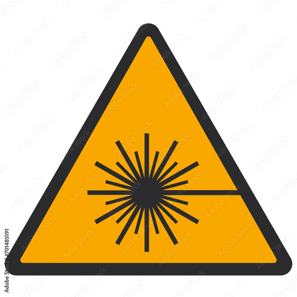 WARNING PICTOGRAM, LASER BEAM ISO 7010 - W004 WARNING PICTOGRAM, LASER BEAM ISO 7010 - W004