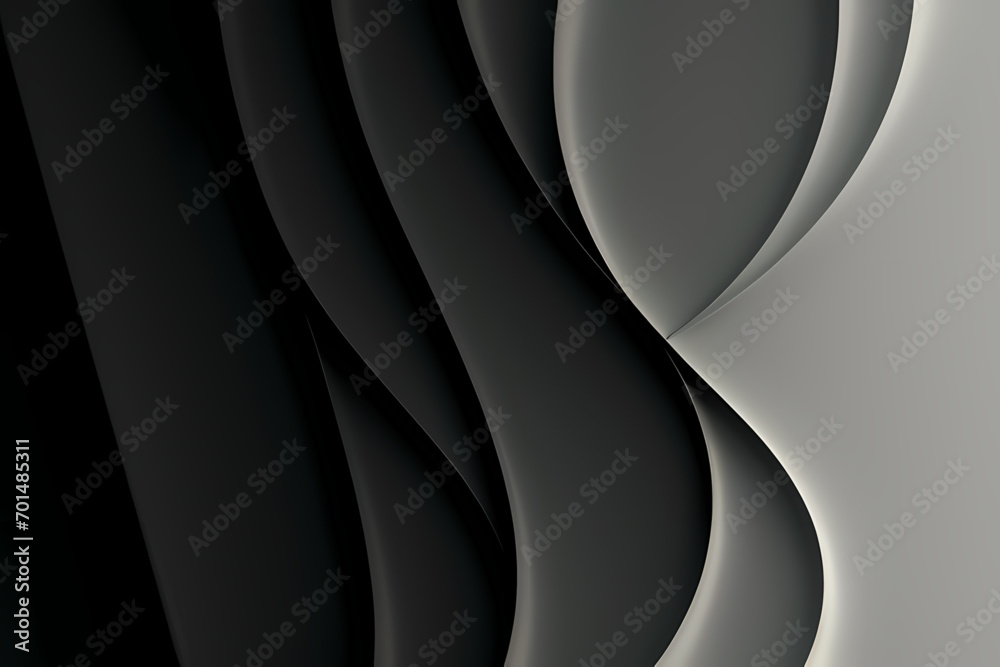 Obraz premium Abstract Black Background. colorful wavy design wallpaper. creative graphic 2 d illustration. trendy fluid cover with dynamic shapes flow.