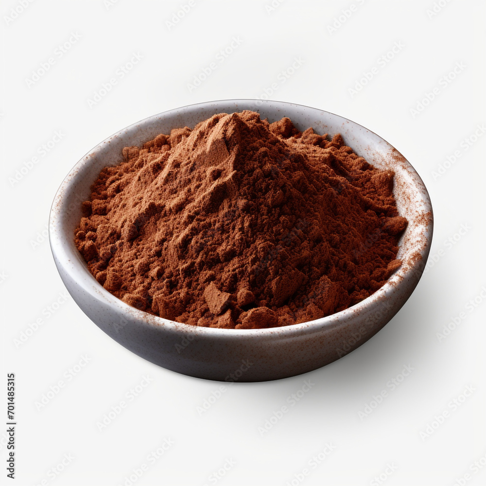 bowl of cocoa powder isolated on transparent background created with Generative Ai bowl of cocoa powder isolated on transparent background created with Generative Ai