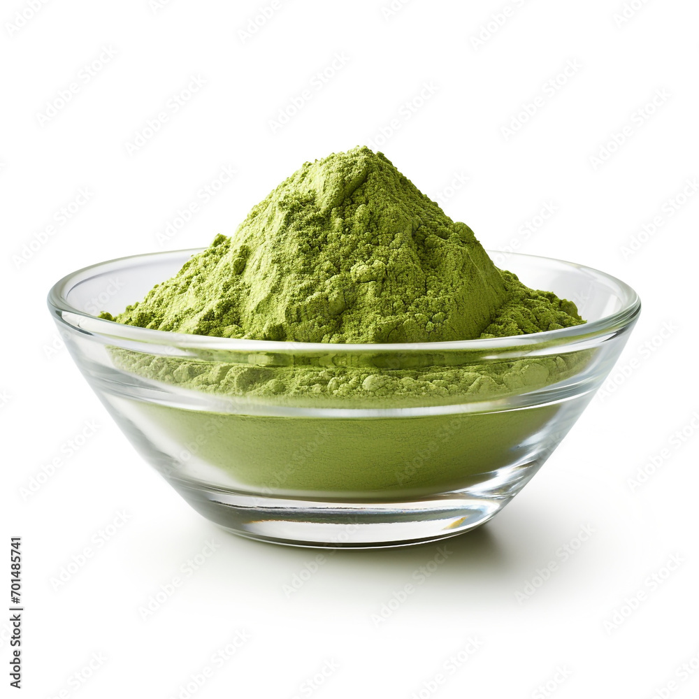 bowl of green powder with transparent background created with Generative Ai bowl of green powder with transparent background created with Generative Ai