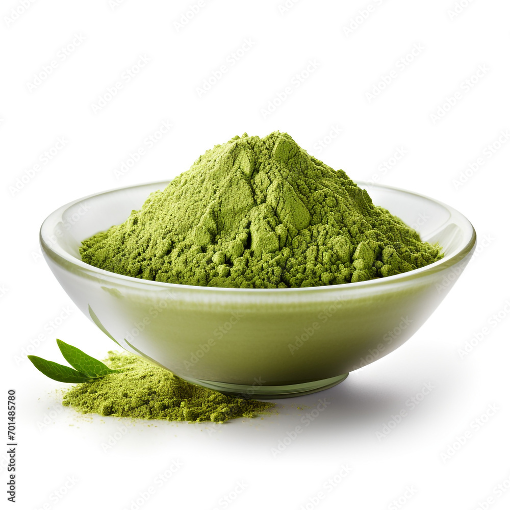 bowl of green powder with transparent background created with Generative Ai bowl of green powder with transparent background created with Generative Ai