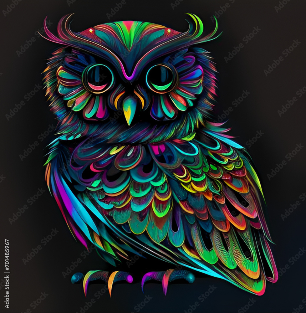 Fototapeta colorful backround of the owl