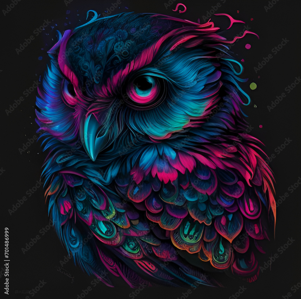 Obraz premium colorful backround of the owl