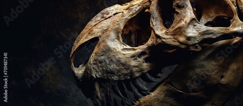 Skull of Diprotodon It was the largest known marsupial to have ever lived. Creative Banner. Copyspace image photo