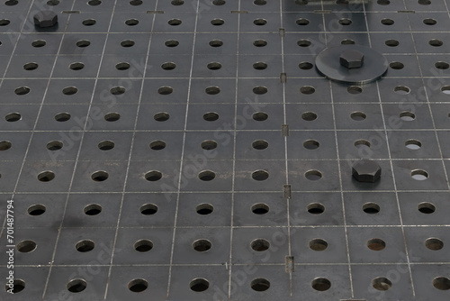 welding table, background close-up