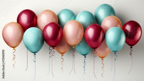 Colorful selection of balloons in an indoor studio