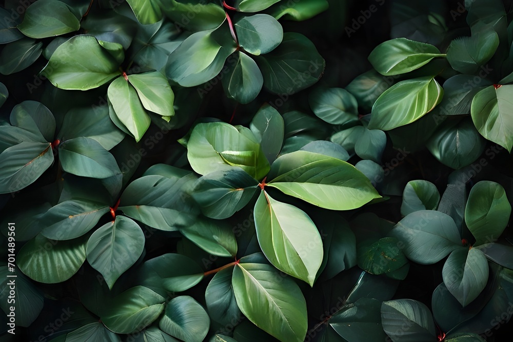 A captivating photo showcasing a background of lush leaves, embodying aesthetic minimalism.Generative Ai A captivating photo showcasing a background of lush leaves, embodying aesthetic minimalism.Generative Ai