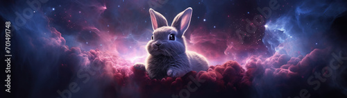 Bunny Rabbit with space background