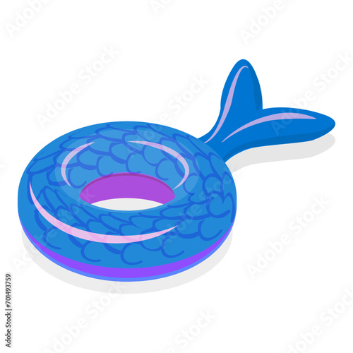 3D Isometric Flat Vector Set of Set Of Rubber Rings, Inflatable Swimming Toys. Item 1