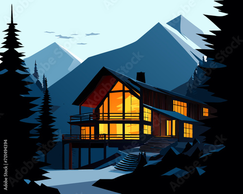 cabin in the mountains