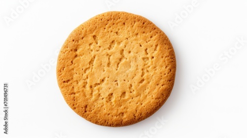  a close up of a cookie on a white background with a clipping path to the top of the cookie.