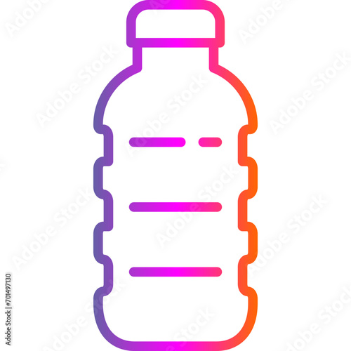 colorfull and colored gradient icon - Plastic bottle icon, representing single-use plastics, recycling, and environmental awareness, perfect for eco-friendly and sustainability themes