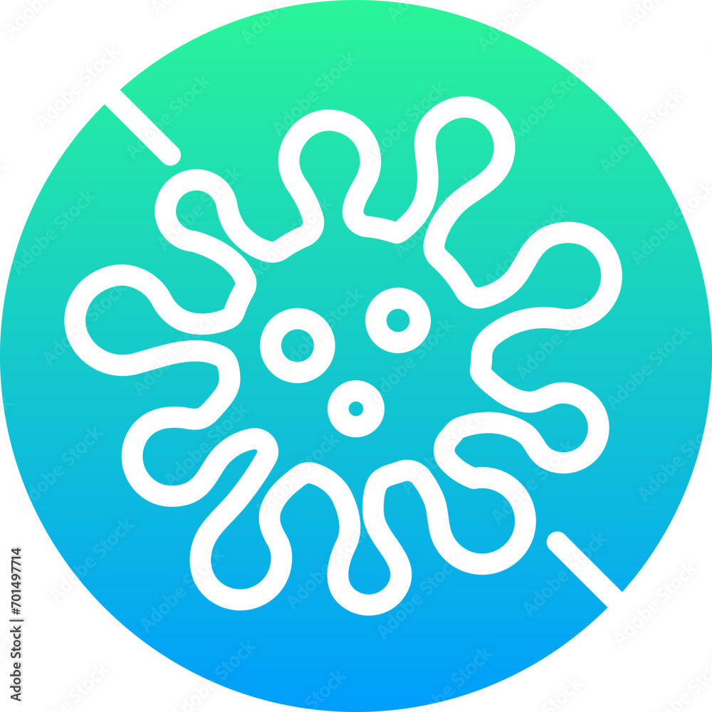 Fototapeta premium coloured and colorful green white icon - Microorganism