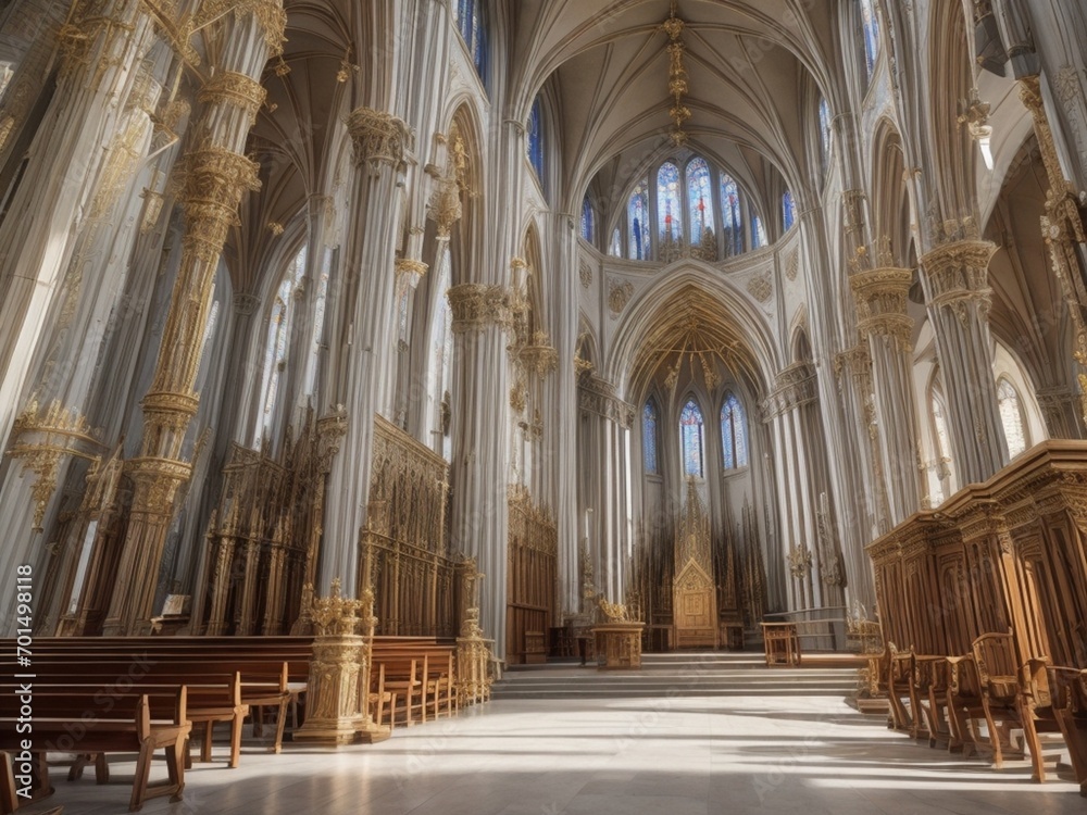 interior of the cathedral of saint.generate ai