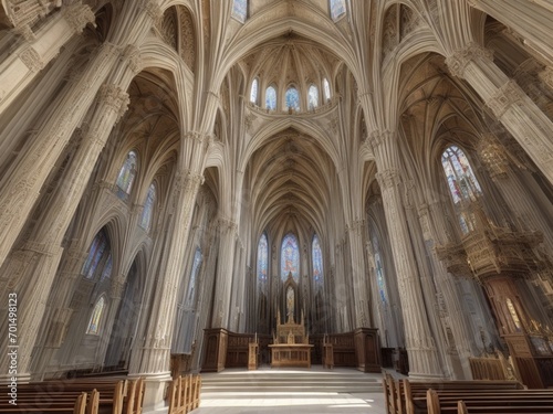 interior of the cathedral of saint.generate ai