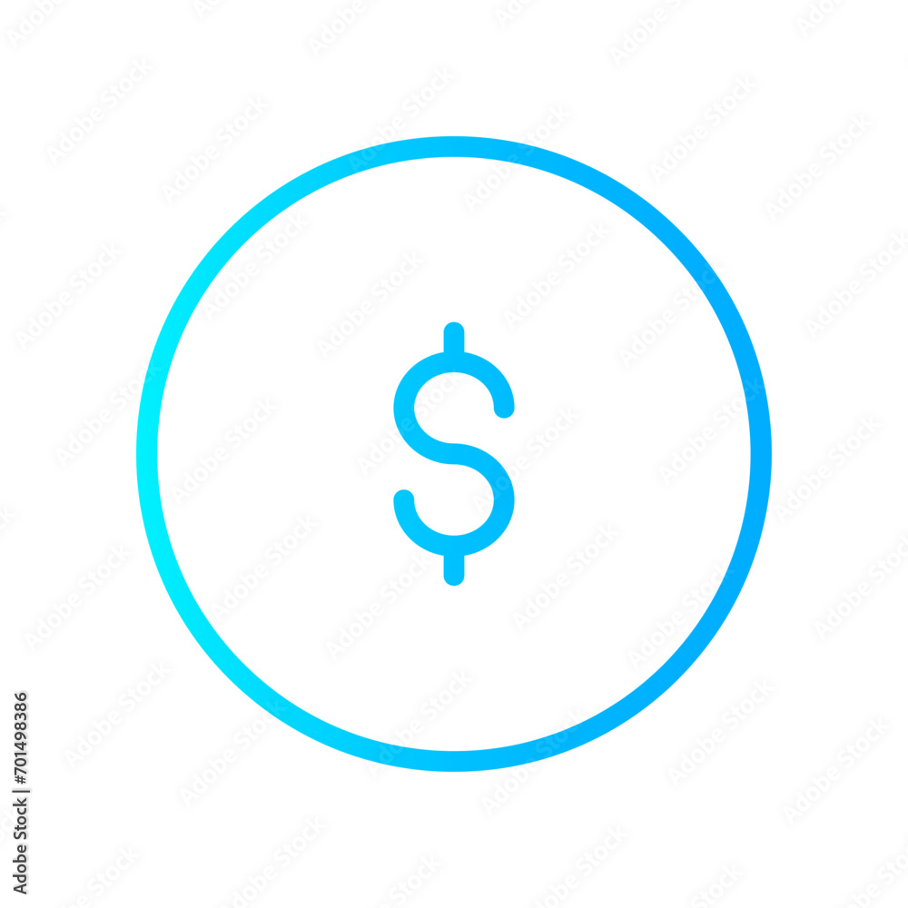 blue white gradient icon - search dollar loupe blue white gradient icon - search dollar loupe