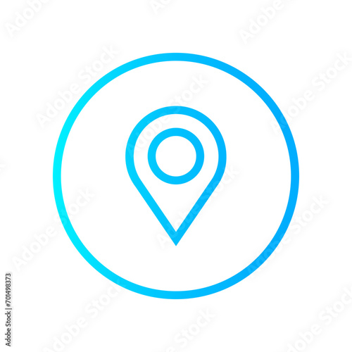 blue white gradient icon -  Search location Icon	