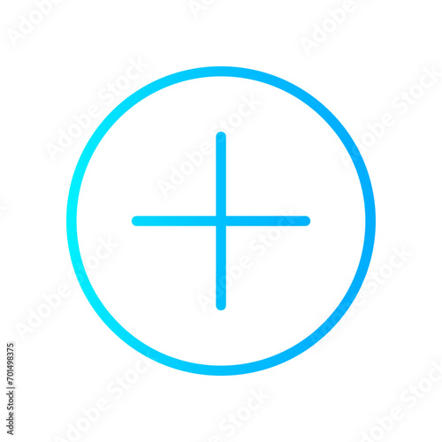 blue white gradient icon - Add plus batton circle photo