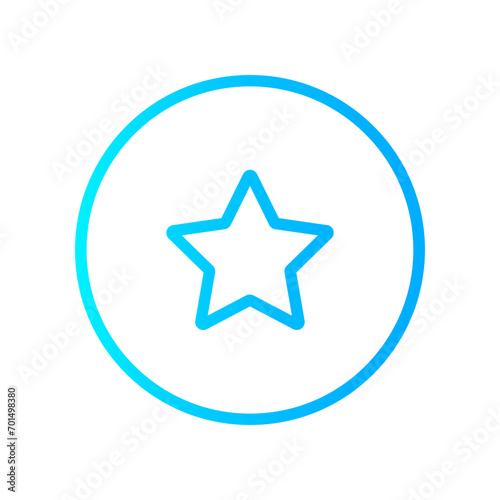 blue white gradient icon - star