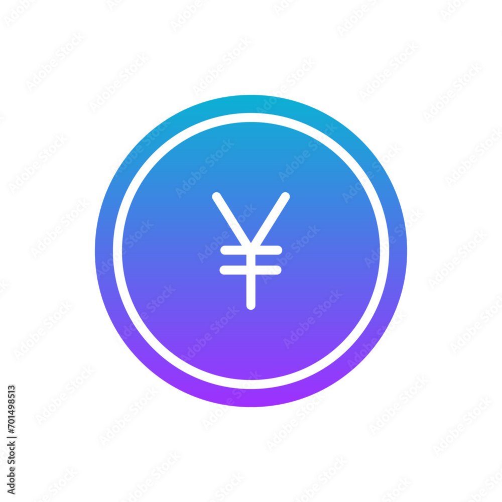 coloured and colorful blue white icon - Money Japan	