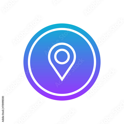 coloured and colorful blue white icon - Search location Icon	