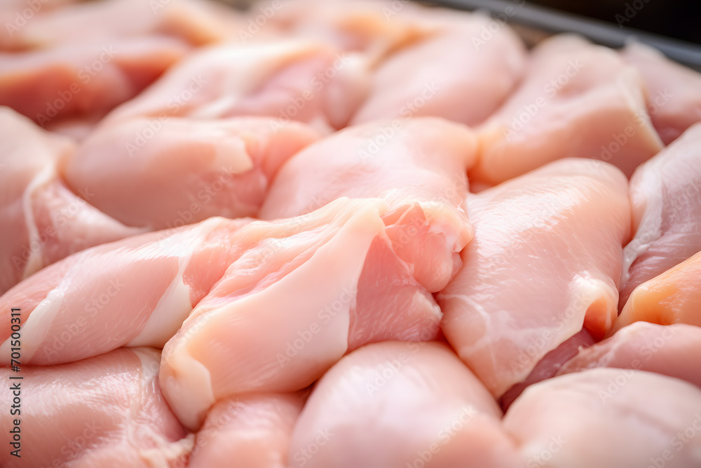 Chunks of raw chicken meat Chunks of raw chicken meat
