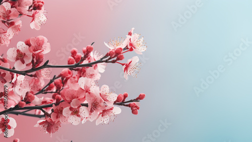 Cherry blossom sakura in Japanese Prunus serrulata symbolic and cultural icon small  delicate petals white to pale pink  spring banner copy space greeting card background