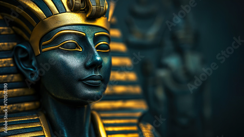Ancient statue of pharaoh. Female Egyptian Pharaoh
