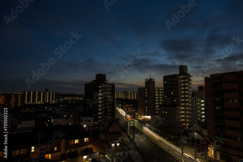 日本の愛知県名古屋市の美しい都市夜景