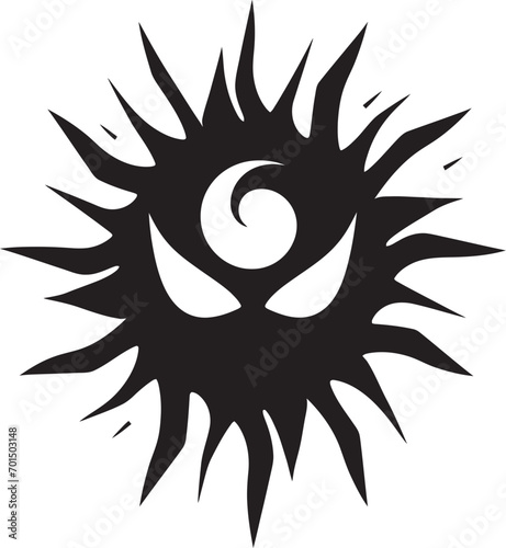 Infernal Outburst Angry Sun in Vector Furious Flare Black Angry Sun Icon