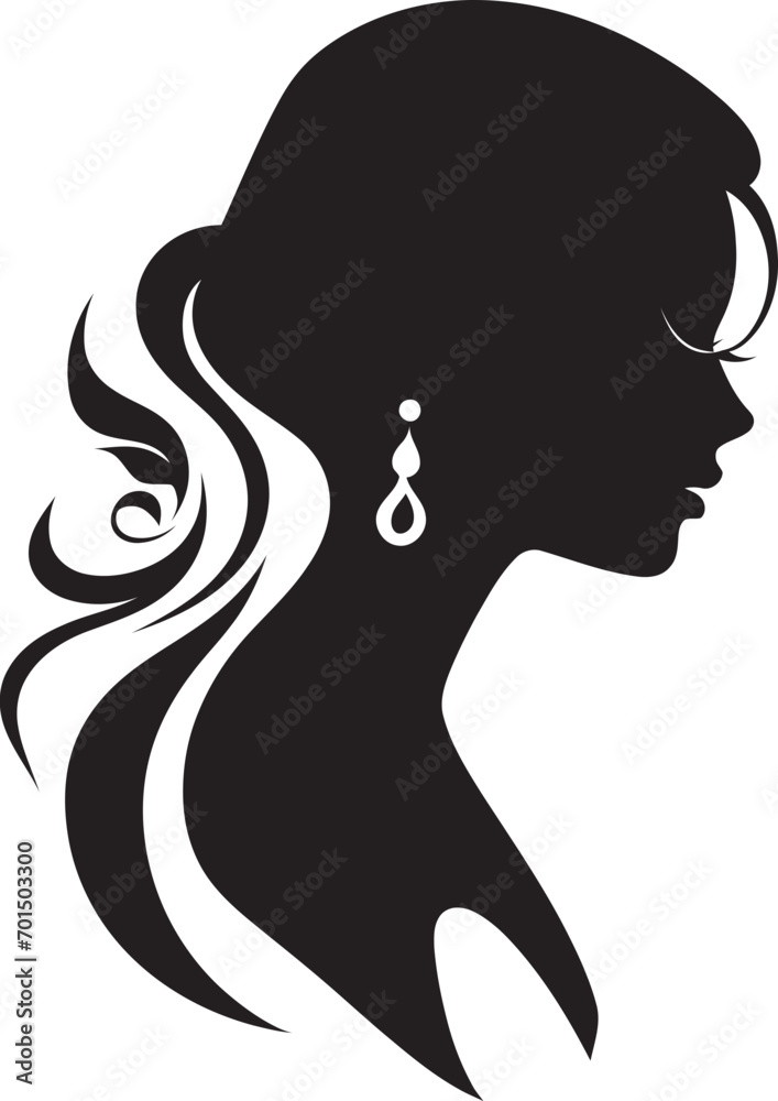 Captivating Aura Black Vector of a Woman Sleek Elegance Iconic Silhouette of Beauty