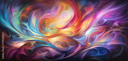 Illustrative depiction capturing the energetic and ethereal dance of vibrant abstract colorful lights  creating an enchanting and vivid scene.