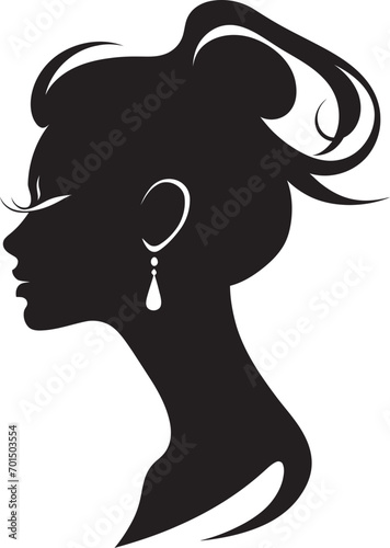 Enigmatic Shadows Black Vector Woman Divine Elegance Silhouette of Feminine Beauty