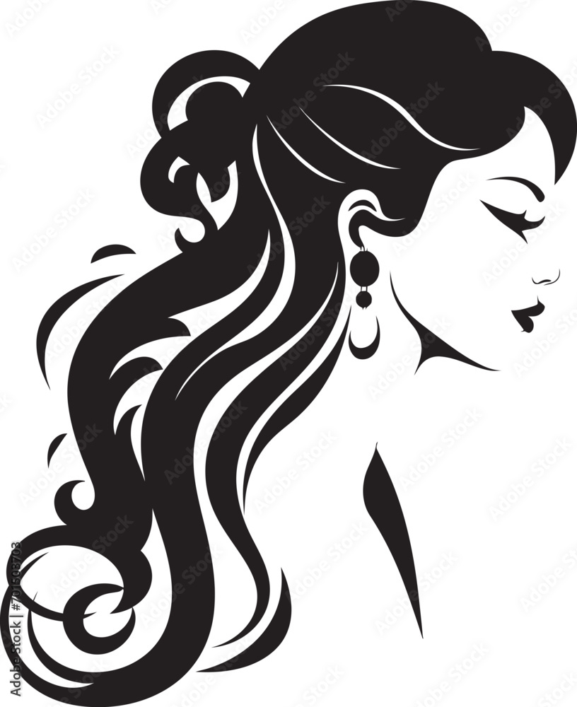 Sleek Mystique Iconic Silhouette Design Graceful Persona Black Womans Face in Silhouette Sleek Mystique Iconic Silhouette Design Graceful Persona Black Womans Face in Silhouette