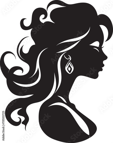 Elegant Shadows Iconic Vector of Beauty Captivating Grace Black Silhouette of a Woman