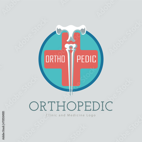 Orthopedics clinic and medicine logo template design for brand or company and other